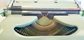 Vintage 1950s - 60s Hermes 3000 Portable Typewriter w/ Case Seafoam 5