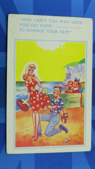 Risque Comic Postcard 1950 
