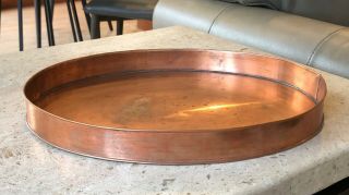 Martha Stewart By Mail 16” X 12” Oval Copper Serving Tray M Beehive Mark Nr