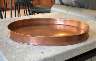 Martha Stewart by Mail 16” x 12” Oval Copper Serving Tray M Beehive Mark NR 5