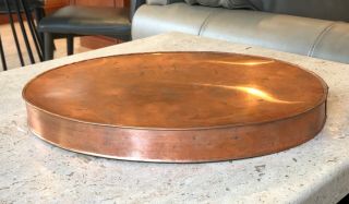 Martha Stewart by Mail 16” x 12” Oval Copper Serving Tray M Beehive Mark NR 9