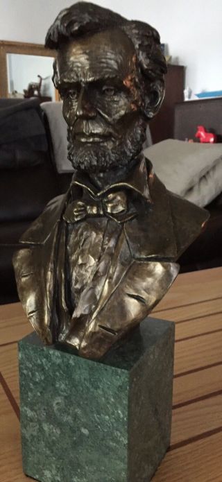 Rare Bronze Abraham Lincoln Bust By Chilmark.