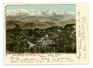 1902 India Court Sized Postcard Of Himalayas And Darjeeling By Th.  Paar
