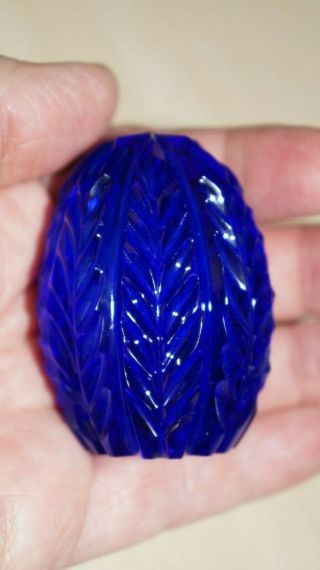 Cobalt Blue Cut Crystal Faberge Egg (b3)