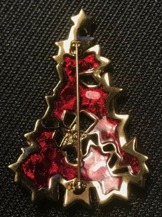 Extremely Rare 1996 Swarovski Limited Edition Christmas Tree Pin Swan Signed 4
