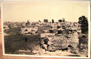Montana Rppc Medicine Rocks Stone Outcroppings Baker Mont Schneider Azo Postcard