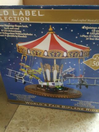 Rare MR.  CHRISTMAS Gold Label World’s Fair Biplane Ride Music Box 50 Songs 2