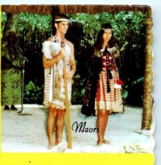 Collage native Polynesian costumes Cultural Center Laie Oahu HI Vintage Postcard 5