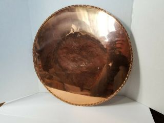 Mid Century Large 20” Polished Copper Tray,  Hand Made,  Signed " Lvk 1954 " 5.  5lbs