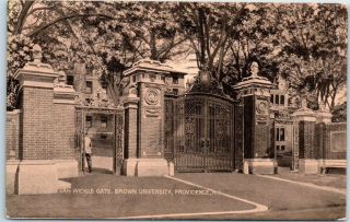 Providence Rhode Island Postcard " Van Wickle Gate,  Brown University " 1910 Cancel