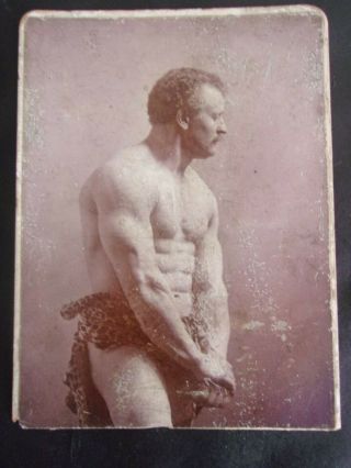 Rare Vintage Eugen Sandow Cabinet Card Bodybuilding Bodybuilder Strongman