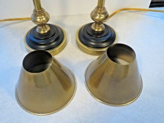Pair FREDERICK COOPER Brass Buffet Table LAMPS Candlestick style vintage 5