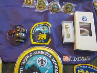 61 Items Boy Scout 17th World Jamboree 1991 South Korea: Patches,  Neckerchiefs, 3