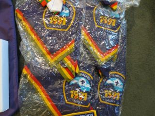 61 Items Boy Scout 17th World Jamboree 1991 South Korea: Patches,  Neckerchiefs, 6