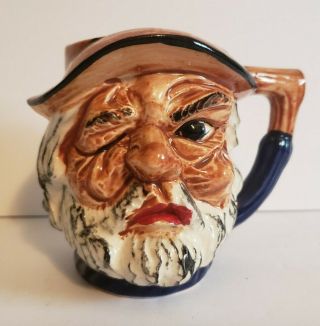 Vintage English Pirate Head Toby Face Mug Fisherman Painted Ceramic
