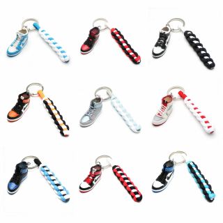 3d Mini Sneaker Shoes Keychain Bred Chicago Toe With Strings For Air Jordan 1