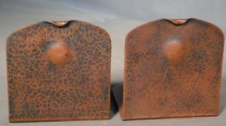 Antique Arts Crafts Albert Berry Hammered Copper Bookends Seattle Washington Old
