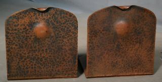 Antique Arts Crafts Albert Berry Hammered Copper Bookends Seattle Washington OLD 2
