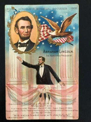 Antique Postcard C1907 - 15 Abraham Lincoln Martyred President Emb.  (21163)