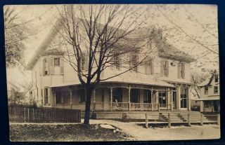 Postcard Rppc Lemont,  Pa Street View Of The Mitchell House 1910 Real Photo