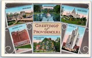 Providence Rhode Island Postcard Multi - View Capitol Union Depot Biltmore Hotel
