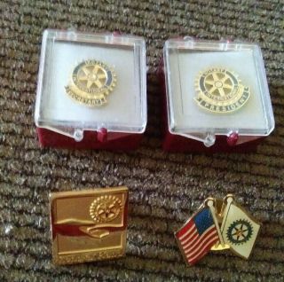 4 Rotary International Service Club Logo Pin/tie Tac