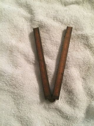 Lufkin 24 " Vintage Wood/brass Pocket Folding Ruler No781 Antique