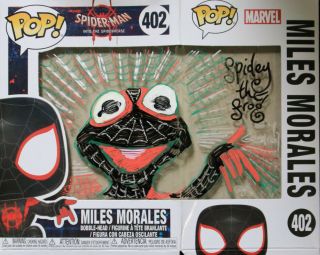 Miles Morales Spiderman Guy Gilchrist Custom Drawing Funko Pop Signed With Toy