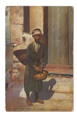 Vintage Postcard Egyptian Types & Scenes - Arab Boy Ll.  Postmarked London 1915