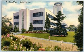 Providence Rhode Island Postcard " Northern Wing - Cal Art Building " Linen C1940s