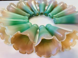 12 Vintage Tiffany Style Favrile Glass Shades - Usa Made