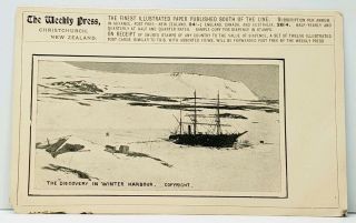 Postcard British Antarctic Expedition 1901 - 04 The Discovery In Winter Harbour F4