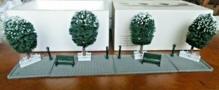 Dept 56 " Boulevard " Set Accessory 5516 - 6 Trees,  Benches,  Posts