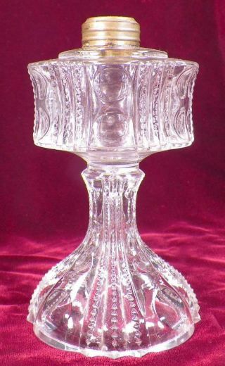 Antique Miniature Lamp Famous Kerosene Oil Co - Operative Flint Glass Eapg 1899