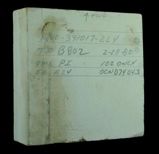 Nasa Space Shuttle Columbia Ov - 102 Orbiter External Fit Check Reference Tile 5x5