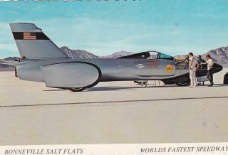 Spirit Of America Jet Car Bonneville Salt Flats Utah - Nevada Postcard Shell Gas