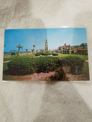Vintage Postcard,  " Clock Tower And Boardwalk,  Daytona Beach,  Fl.  "