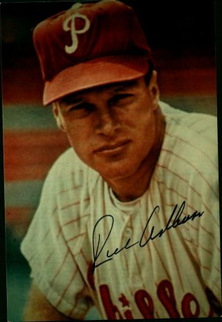 Richie Ashburn Hall Of Fame Phillies Baseball Postcard Sized Autographed Photo
