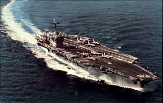 Uss Nimitz Cvn - 68 Aircraft Carrier Navy Military Ship 1970s Postcard