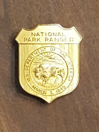 Vtg National Park Ranger Badge 24kt Karatclad Gold Hge Plated S/n 28869