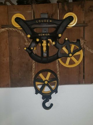 Antique Hay Trolley Pulley Carrier Louden Senior