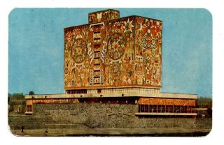 Ciudad University Of Mexico Postcard Central Library South East Walls Mural