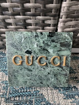 Vintage Gucci Marble Bookend Heavy Block Rare