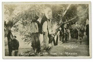 C1911 Mass Execution Lynching / Men Hanging / Mexican Revolution Rppc Postcard