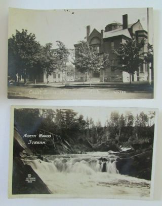 Ontonagon Michigan Postcards Real Photo Copper Mine Ojibway Indian Eagle Harbor 4