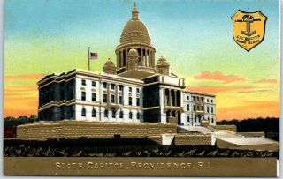 Providence Rhode Island Embossed Postcard State Capitol Building C1910s