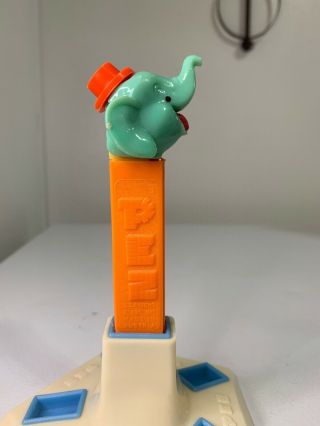 Vintage Dumbo Teal Head Orange Stem Pez Dispenser No Feet 3