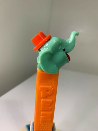 Vintage Dumbo Teal Head Orange Stem Pez Dispenser No Feet 4