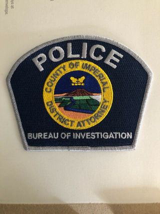 Imperial County District Attorney Police Patch Ca California