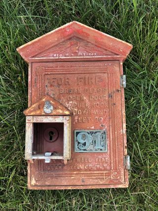 Vintage Antique Gamewell Fire Box Heavy Metal 91 As - Is
